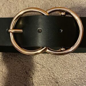 Belt Fashion Goldtone Buckle Faux Leather Size M/L